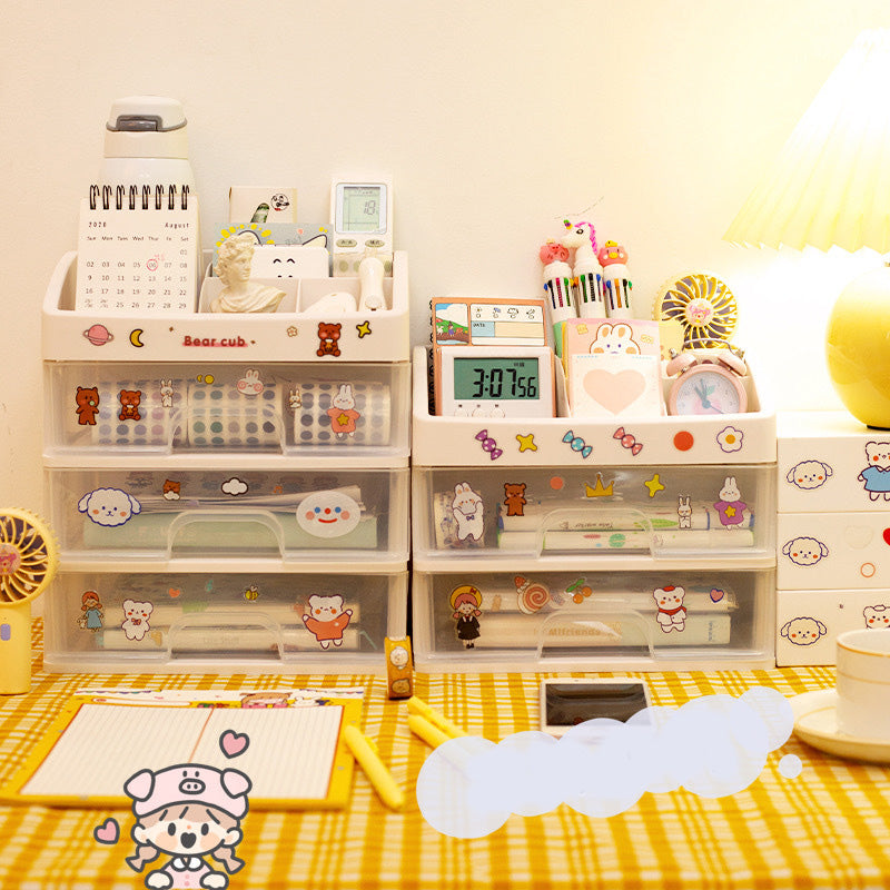 2 Layers Desktop Storage Box Drawer