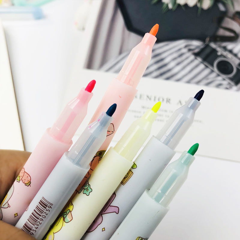 Visible Window Cut Double-Headed Highlighter Set