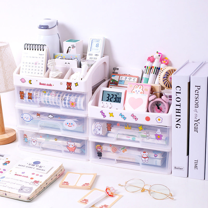 2 Layers Desktop Storage Box Drawer