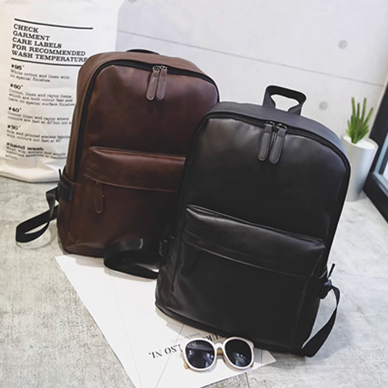 Korean Version Travel PU Leather Backpack