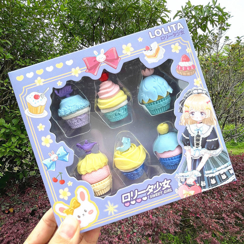 Princess Cake Dessert Eraser Set