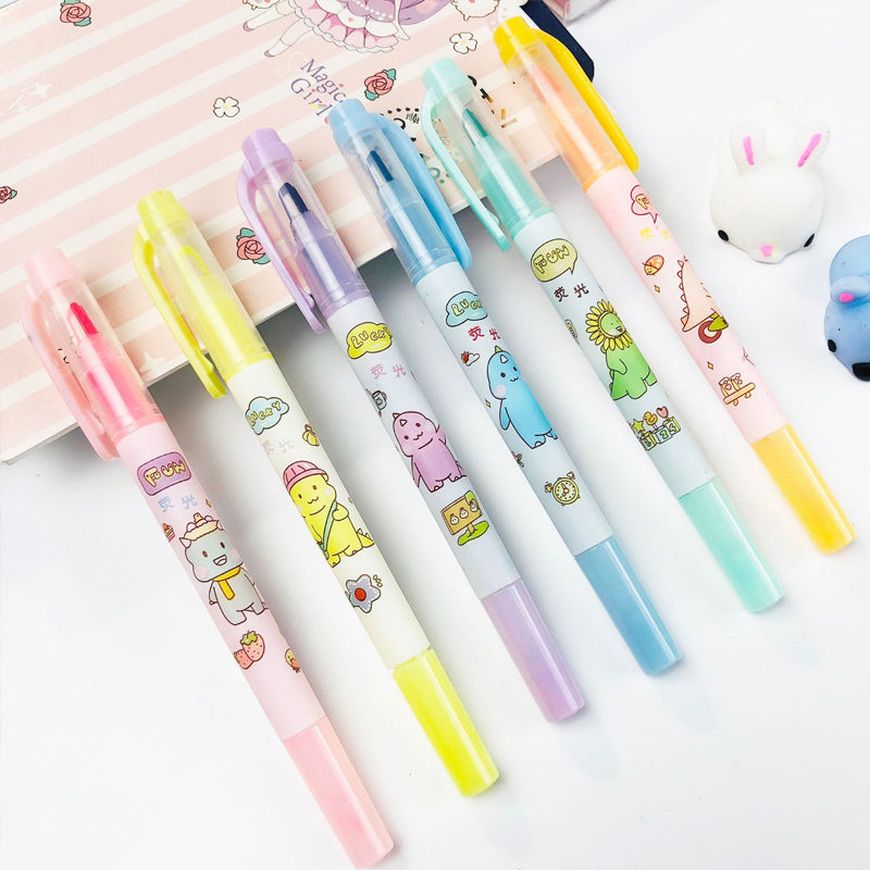 Visible Window Cut Double-Headed Highlighter Set