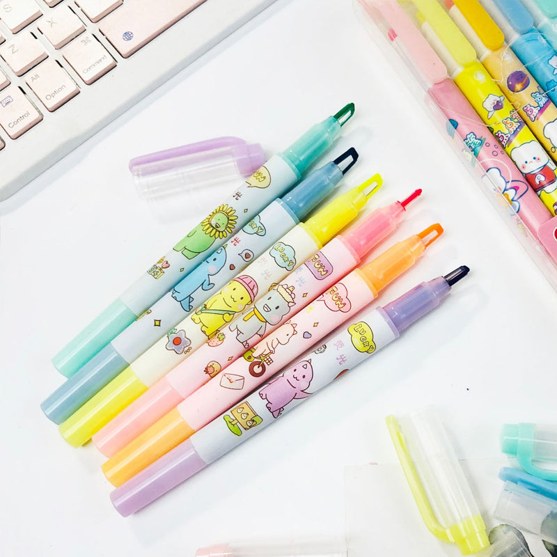 Visible Window Cut Double-Headed Highlighter Set