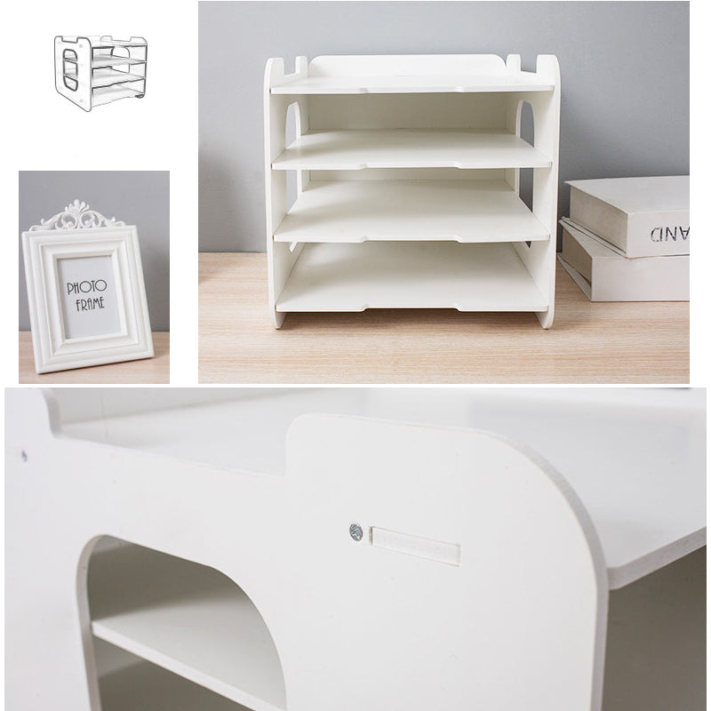 4 Tiers PVC Desktop File Storage Organizer