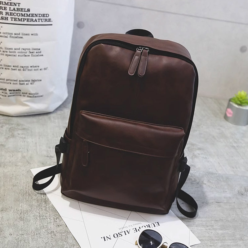 Korean Version Travel PU Leather Backpack