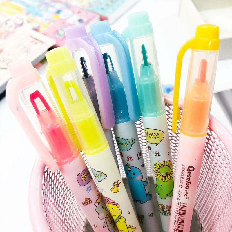 Visible Window Cut Double-Headed Highlighter Set