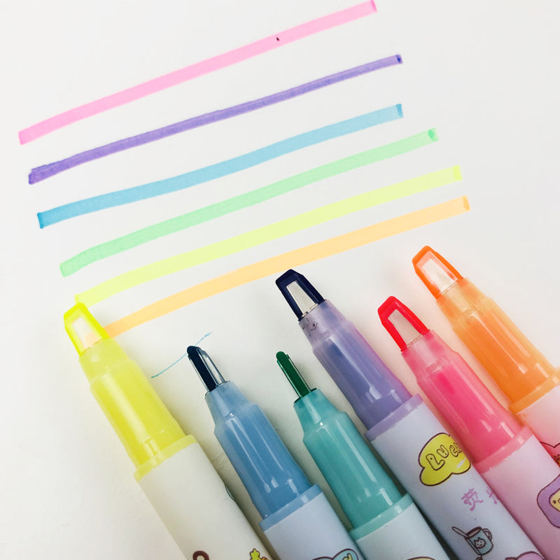 Visible Window Cut Double-Headed Highlighter Set