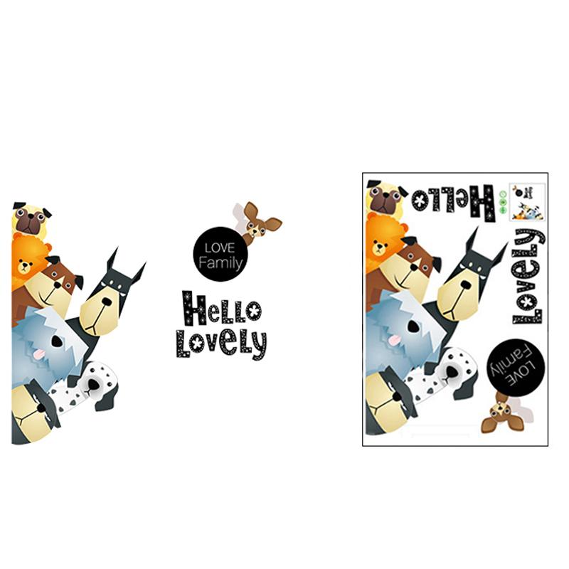 Hello Lovely Dogs Wall and Door Stickers For Kids