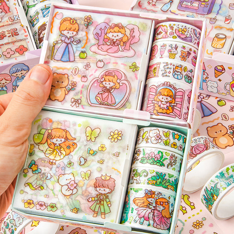 Kawaii Washi Tape & Sticker Box Set