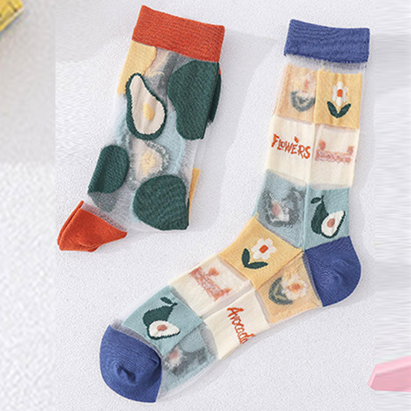 Set of 5 Lovely Invisible Transparent Socks For Women