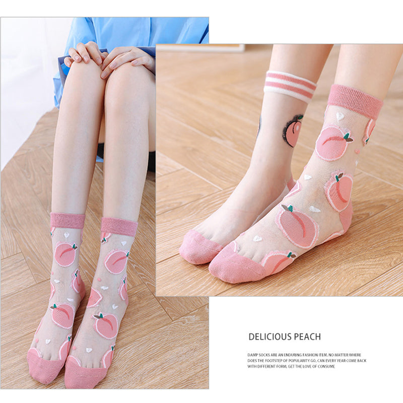 Set of 5 Lovely Invisible Transparent Socks For Women