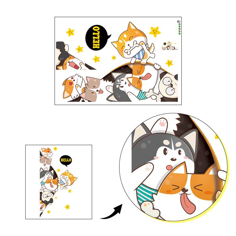 Hello Cats and Pet Animals Wall and Door Stickers For Kids