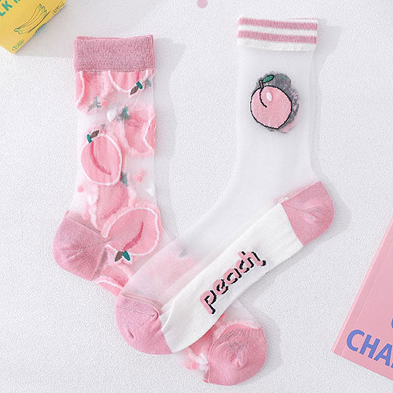 Set of 5 Lovely Invisible Transparent Socks For Women