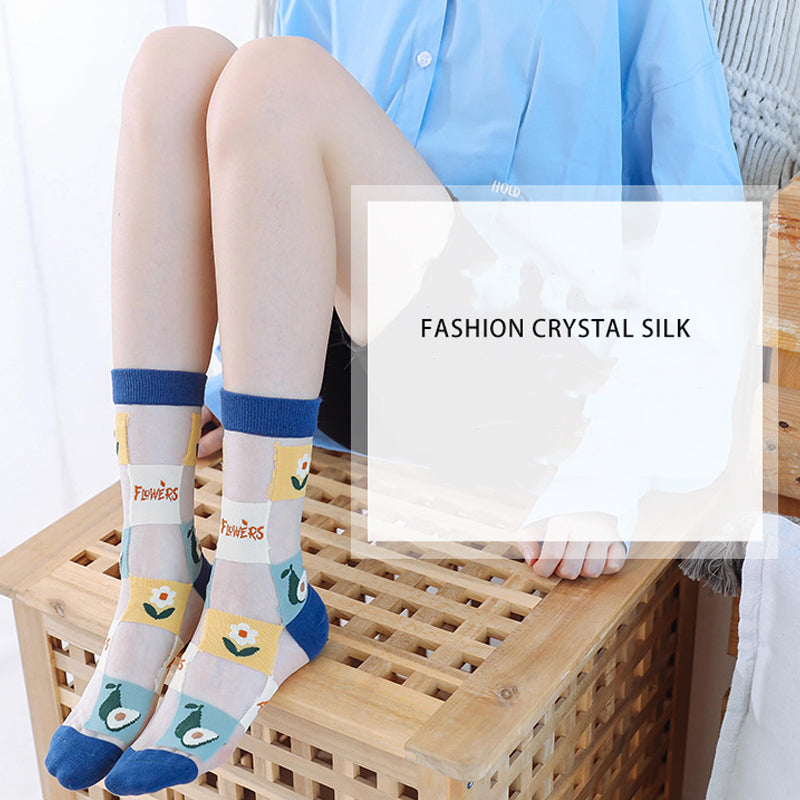 Set of 5 Lovely Invisible Transparent Socks For Women