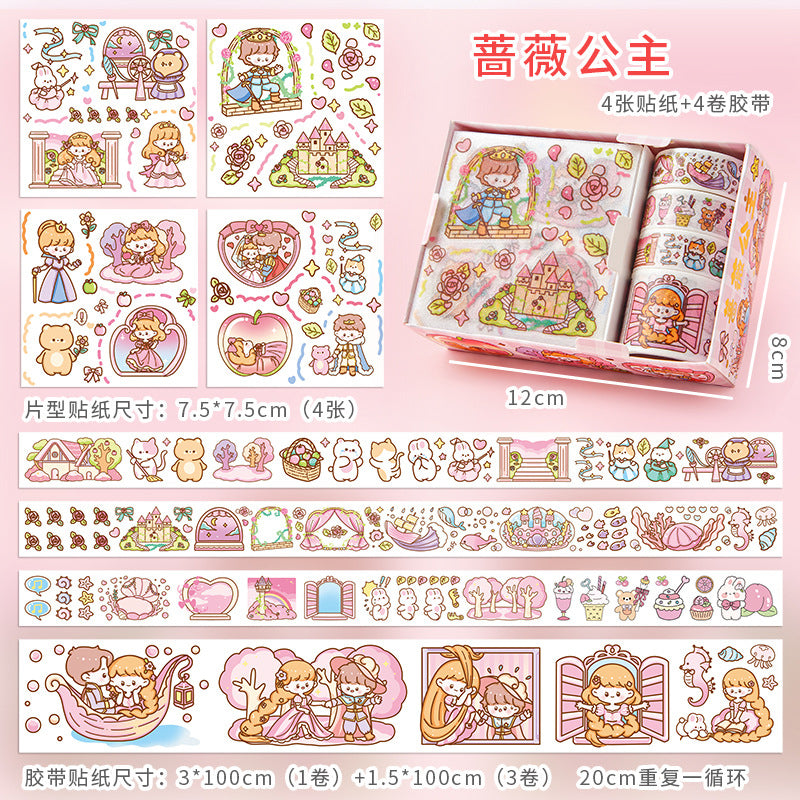 Kawaii Washi Tape & Sticker Box Set
