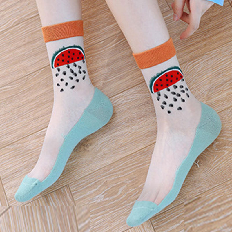 Set of 5 Lovely Invisible Transparent Socks For Women