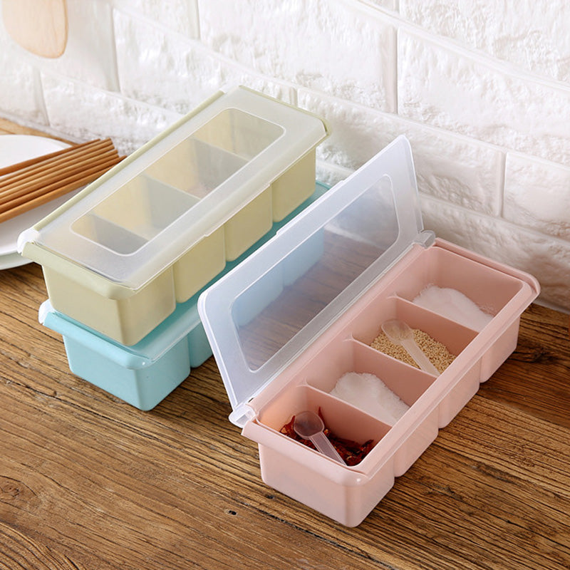 Plain Color Seasoning Jar Storage Box