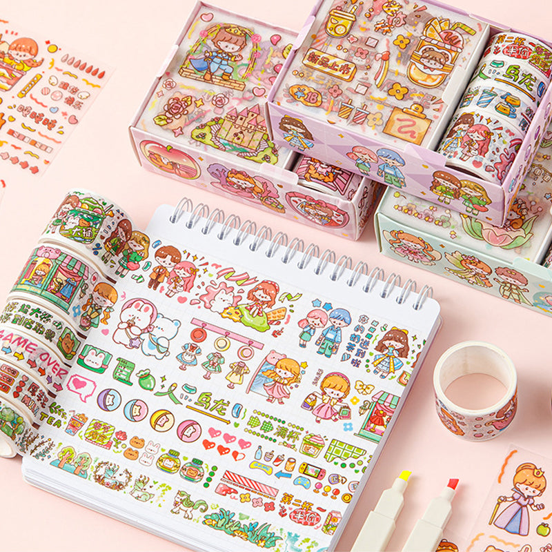 Kawaii Washi Tape & Sticker Box Set