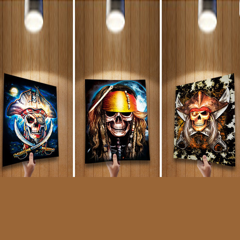 Thee Dimensional Pirate Skull Wall Poster