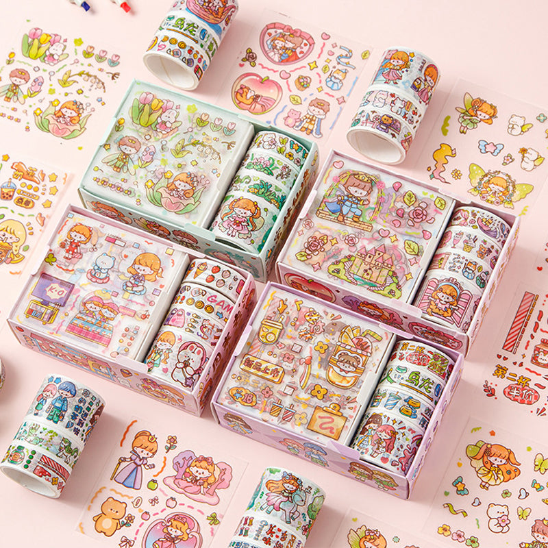 Kawaii Washi Tape & Sticker Box Set