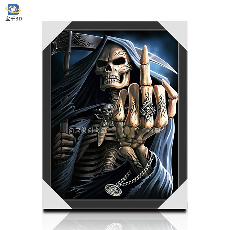 High-Definition 3D Skeleton Wall Poster