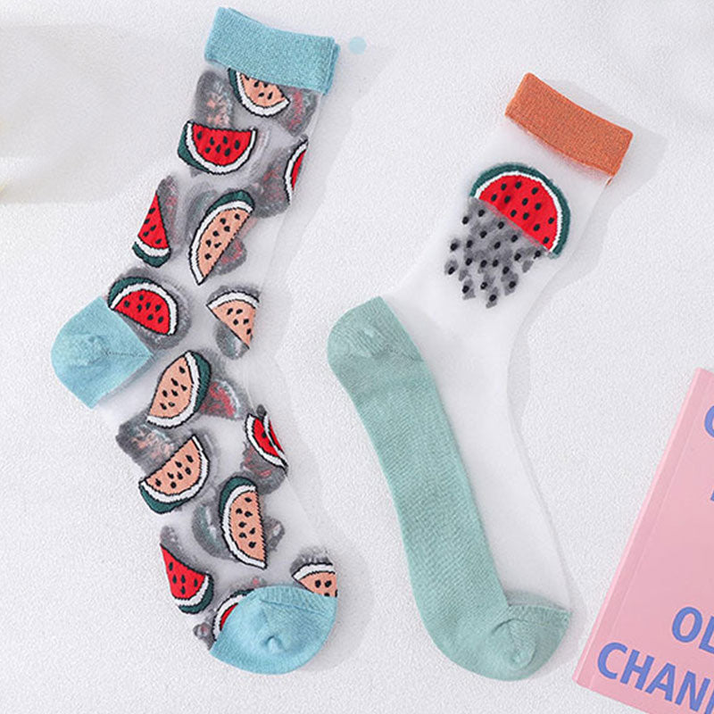 Set of 5 Lovely Invisible Transparent Socks For Women