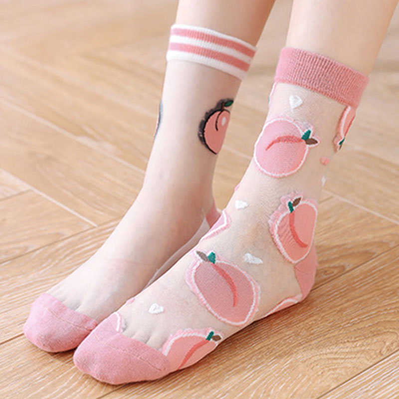 Set of 5 Lovely Invisible Transparent Socks For Women
