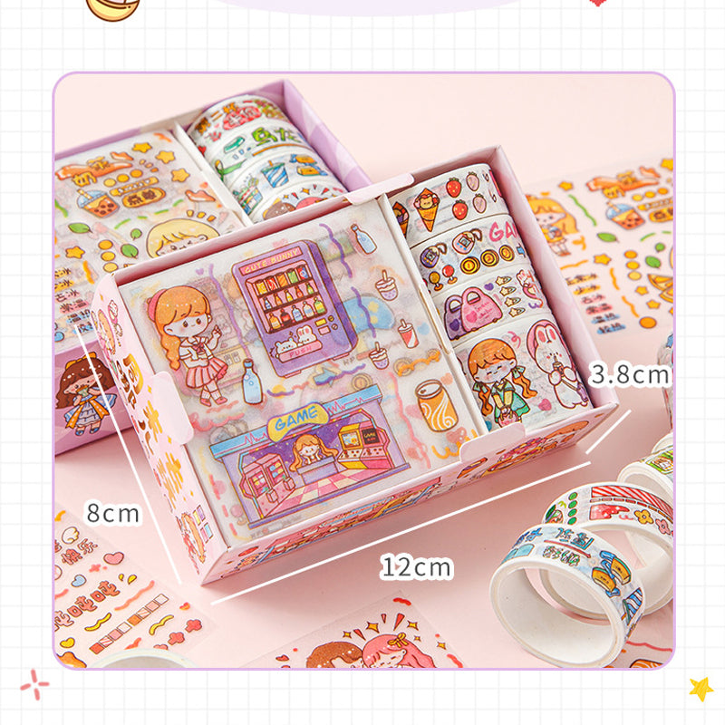 Kawaii Washi Tape & Sticker Box Set
