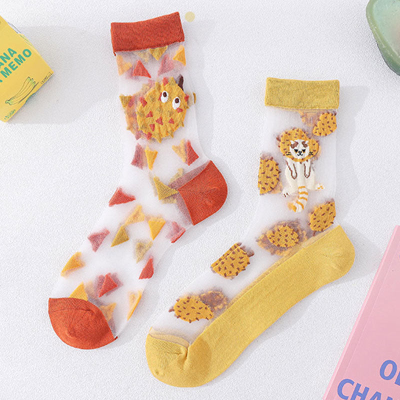 Set of 5 Lovely Invisible Transparent Socks For Women