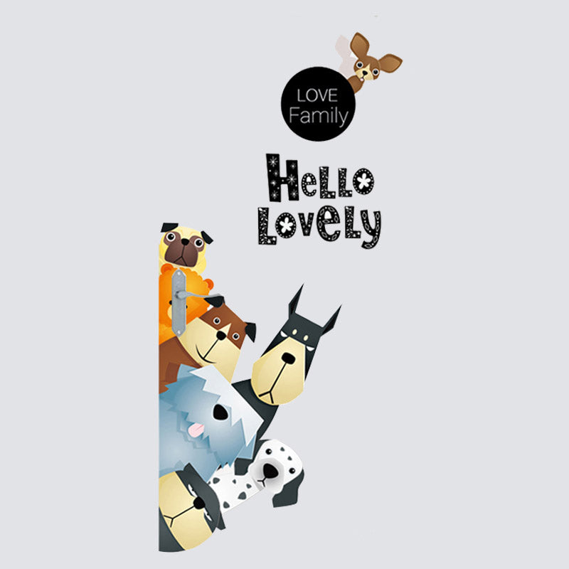 Hello Lovely Dogs Wall and Door Stickers For Kids