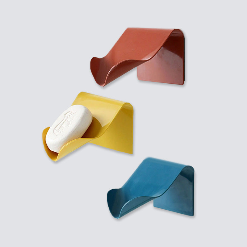 Set of 2 Self Adhesive Wall Mounted Draining Soap Holder