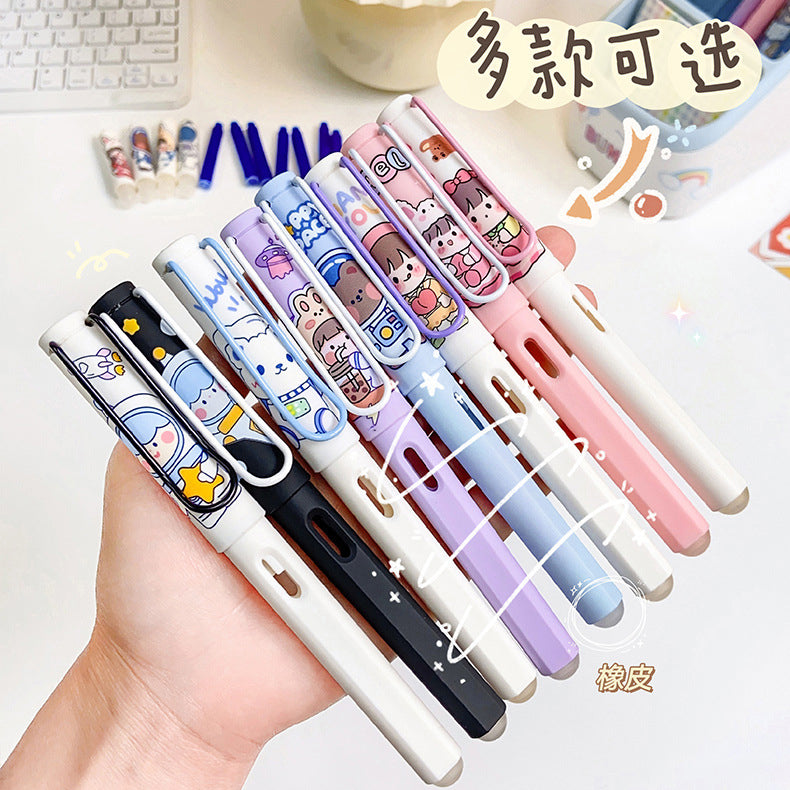 Kawaii Set of 2 Cartoon Printed Cartage Ink Pen Set