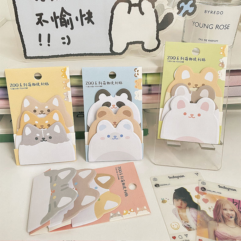 Adorable Animal Faces Sticky Notes Packet