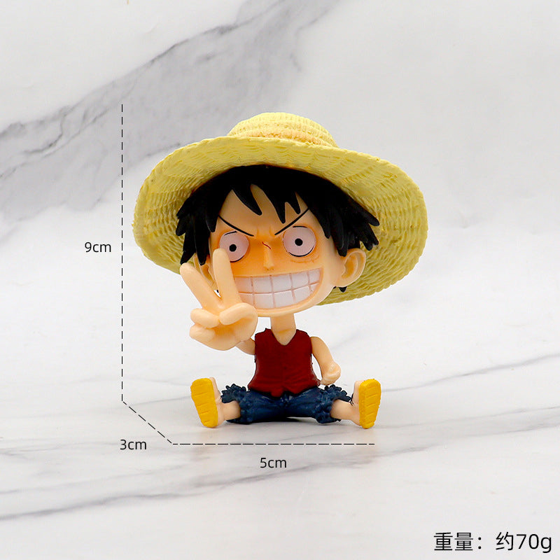 One Piece Luffy Zoro Sanji Car Decoration Figures