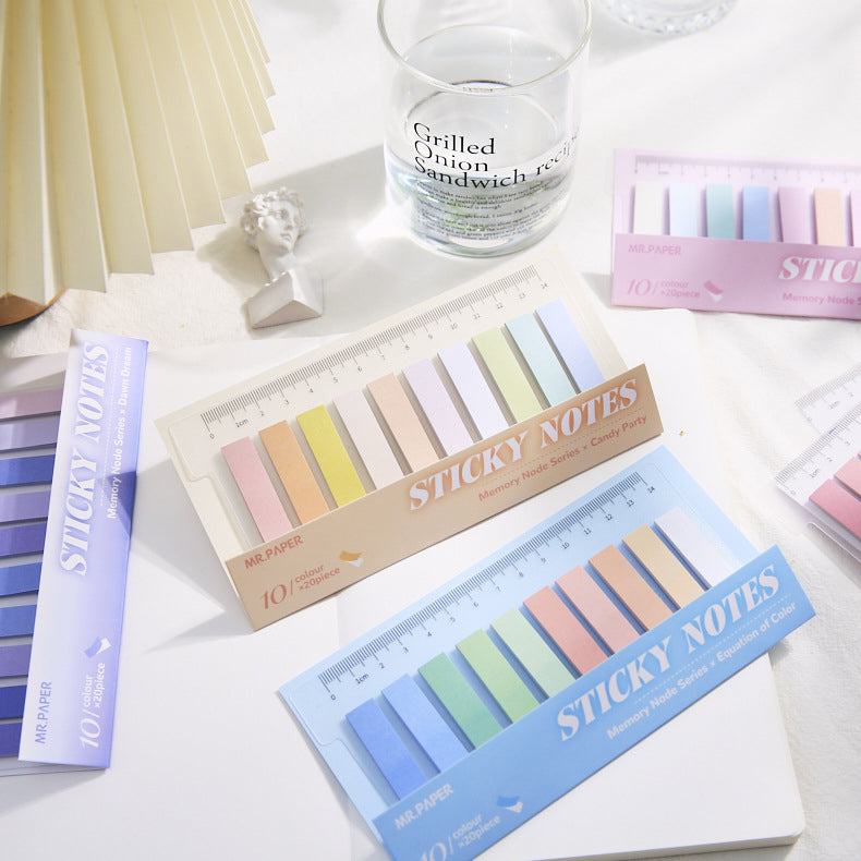 Pastel Color Mini Stripe Bookmark Sticky Notes