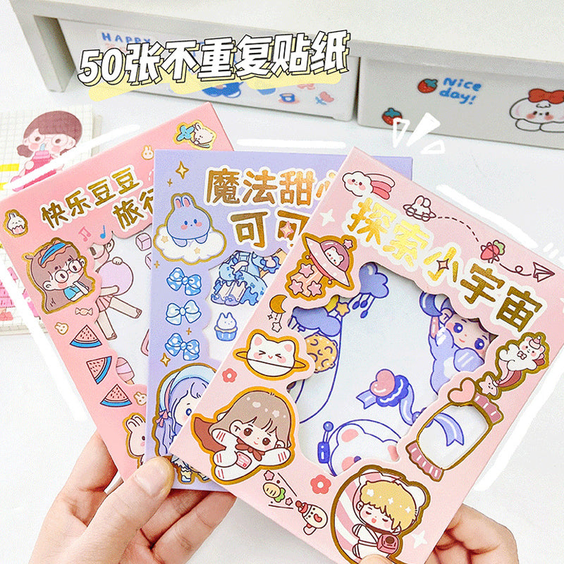 50 Pieces Korean Cartoon Paper Sticker Set