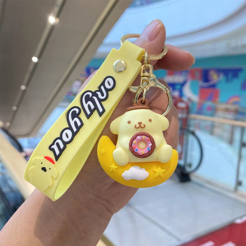 Playful Sanrio Character Pendant Keychain