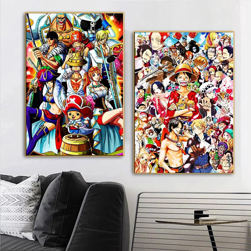 One Piece Crew Member Canvas Cloth Printed Poster