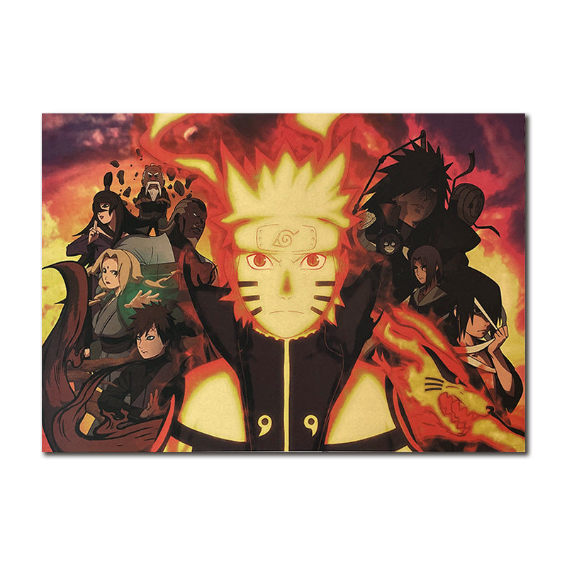 B3 Naruto Chakra with hokage Kraft Paper Poster