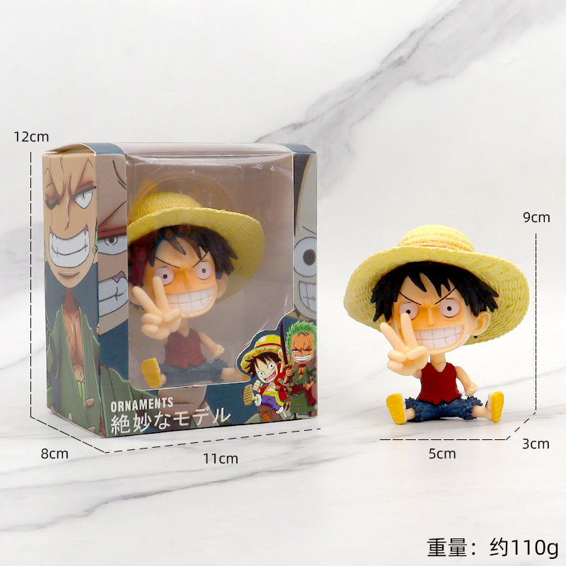 One Piece Luffy Zoro Sanji Car Decoration Figures