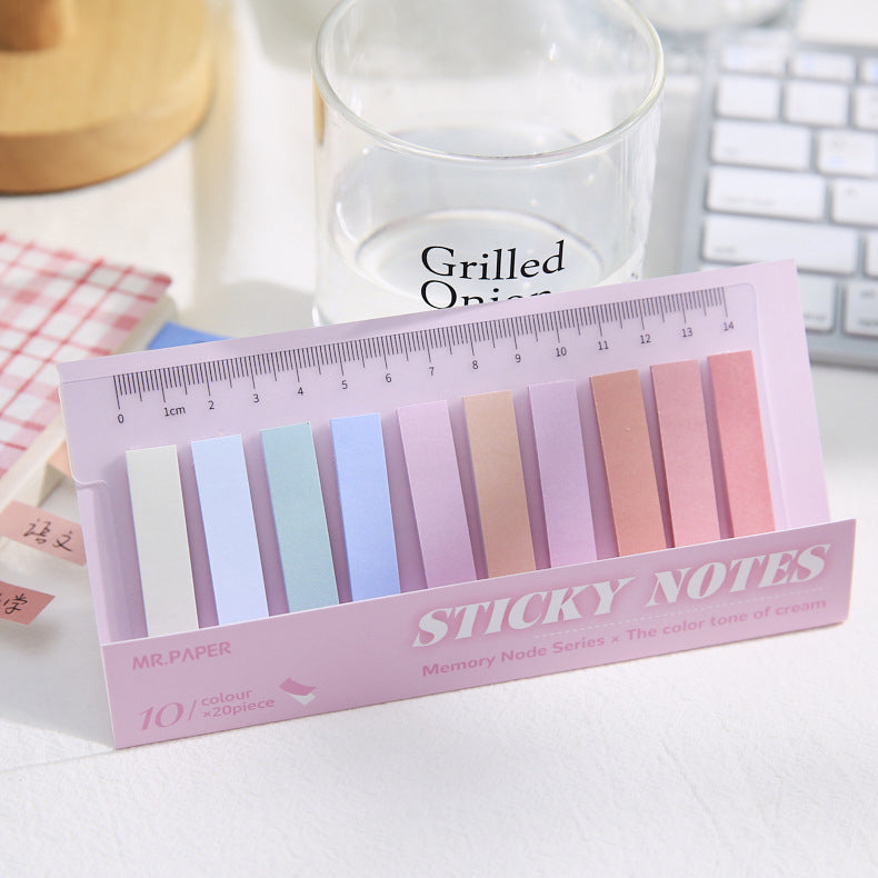 Pastel Color Mini Stripe Bookmark Sticky Notes