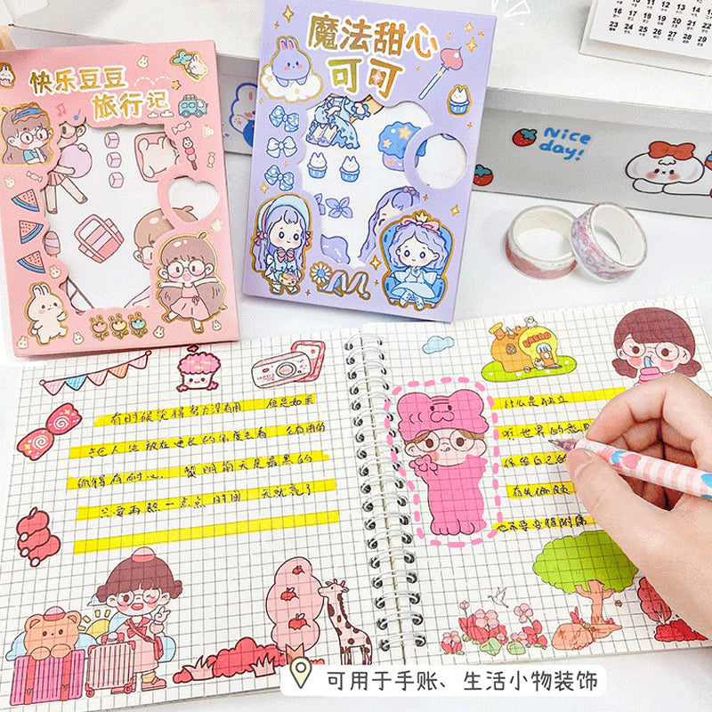 50 Pieces Korean Cartoon Paper Sticker Set