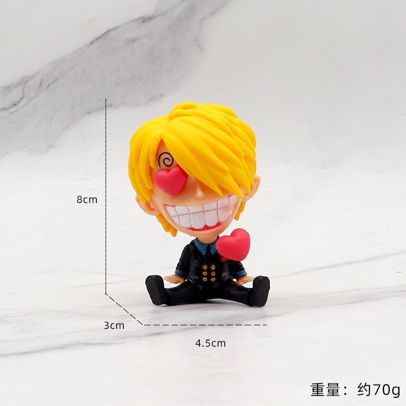 One Piece Luffy Zoro Sanji Car Decoration Figures