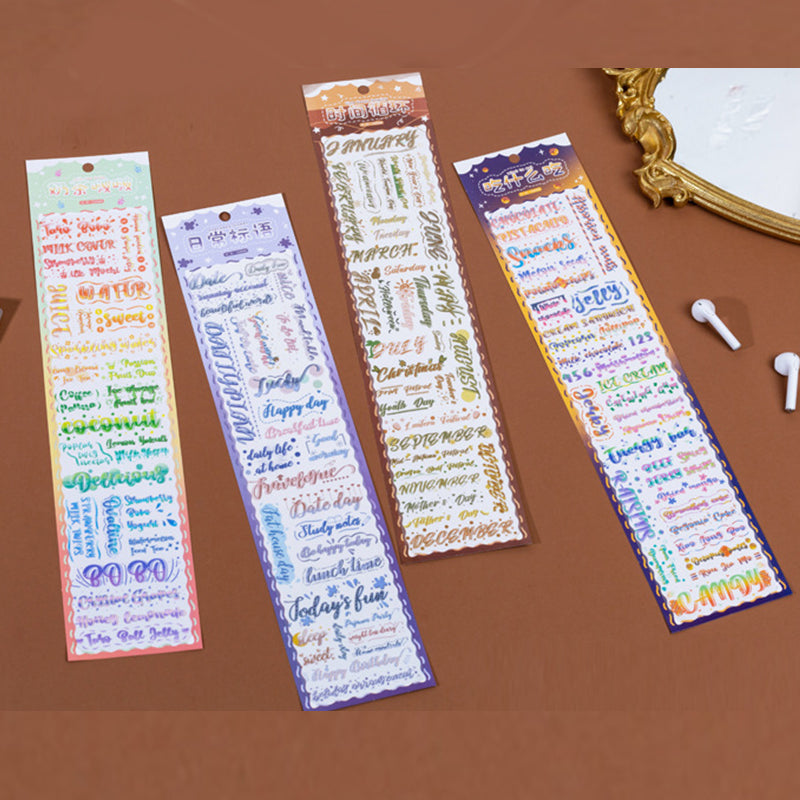 Yuxian PET Long Text DIY Decorative Stickers