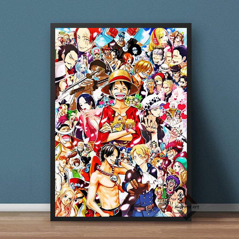 One Piece Crew Member Canvas Cloth Printed Poster