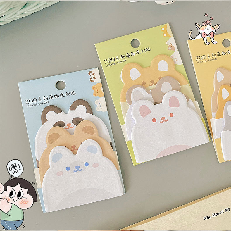 Adorable Animal Faces Sticky Notes Packet