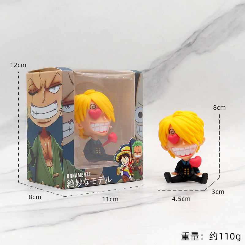 One Piece Luffy Zoro Sanji Car Decoration Figures