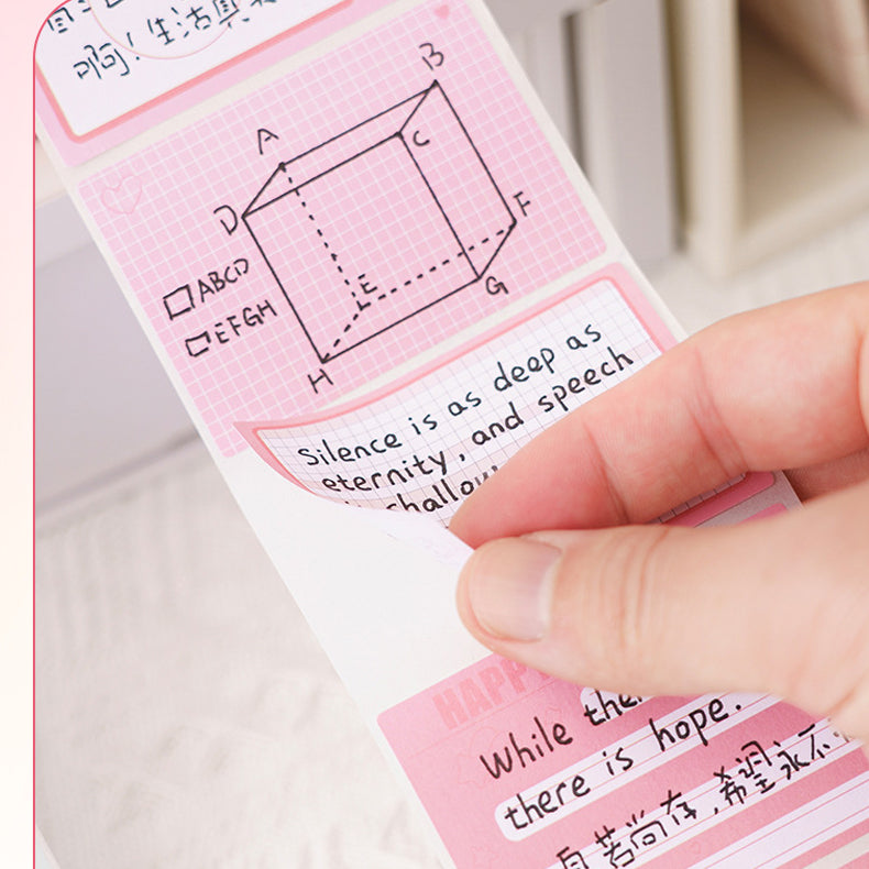 Box Out Geometry Shapes Sticker Notes Roll