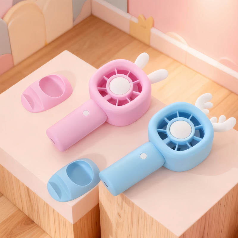 Bunny Mini Table Fan with Phone Stand – Portable Summer Desk Fan for Kids & Travel
