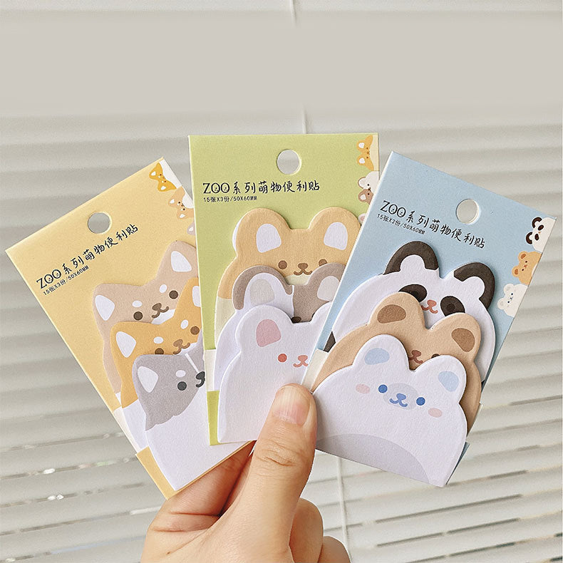 Adorable Animal Faces Sticky Notes Packet